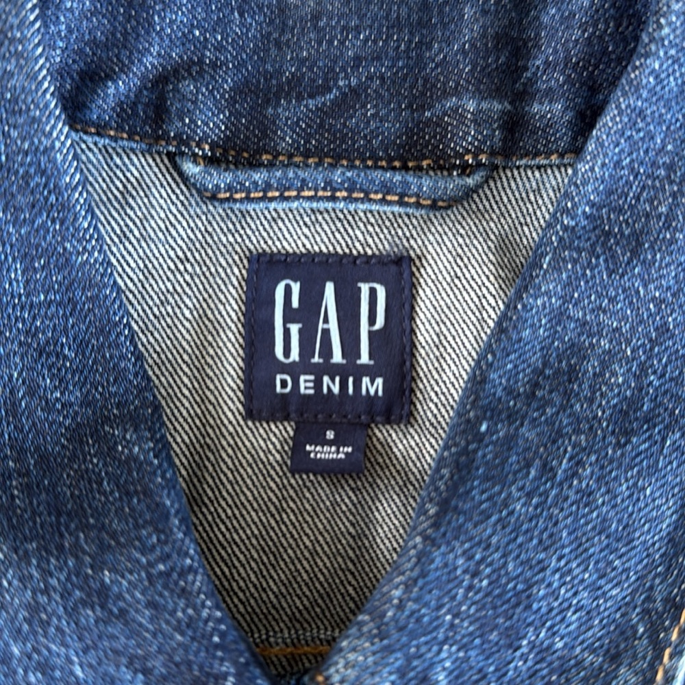 NWT Classic Gap Denim Icon Dark Wash Blue Jean Jacket Women’s Size Small - Picture 6 of 17